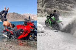 YouTuber Performs Stunts On Superbikes At Pangong Lake, Lands In Legal Trouble