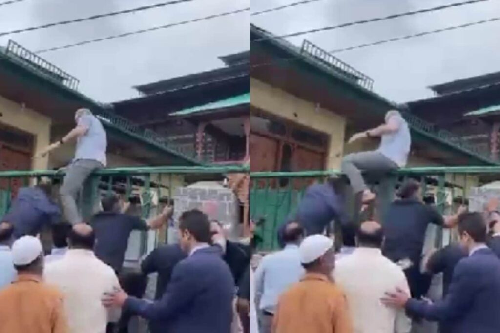Omar Abdullah Climbs Wall To Reach Martyrs’ Graveyard, Jostles With Police | Video