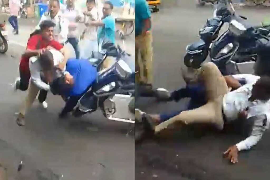 Father-Son Duo Thrash Traffic Cops After Being Asked For Driving Licence In Nalasopara | Video