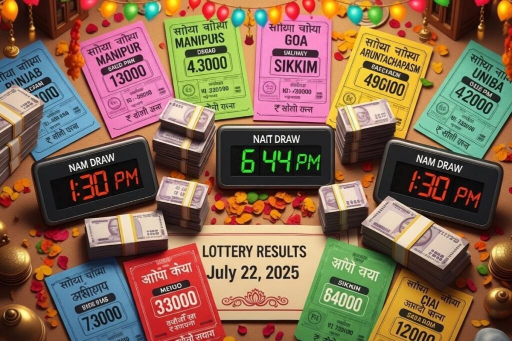 Lottery Results Today Live, July 22, 2025: Punjab, Manipur, Sikkim, Goa & Arunachal Winning Numbers