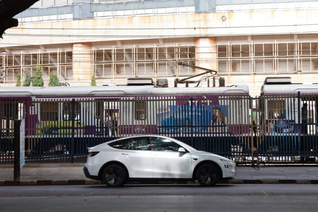 Elon Musk's Tesla Hits Mumbai Streets, Model Y Poses With Local Train | Photo