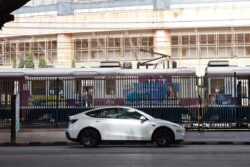 Elon Musk's Tesla Hits Mumbai Streets, Model Y Poses With Local Train | Photo