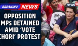 'Fight To Save Constitution,' Says Rahul Gandhi As Police Detain Opposition MPs Amid Protest