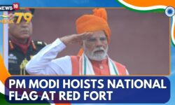 PM Modi Hoists National Flag From The Red Fort As He Leads Nation's 79th Independence Day