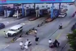 Caught On Cam: Speeding Two-Wheeler Rams Into Traffic Cop At Tollgate In Telangana