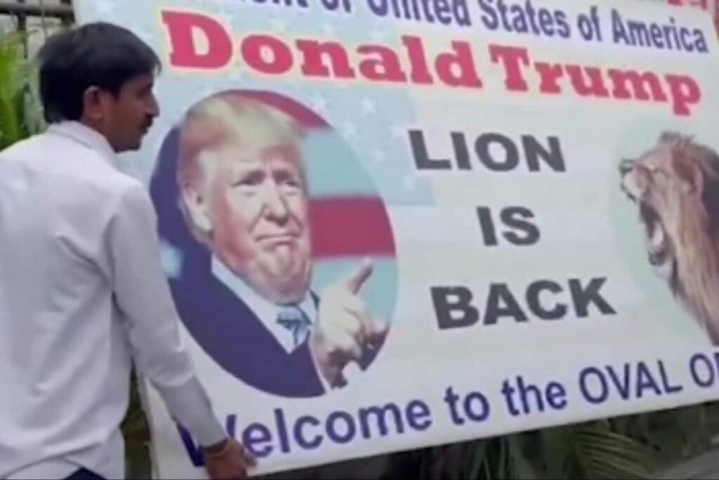 Donald Trump's Banner Removed From Vadodara Bungalow Amid Tariff Row | Watch