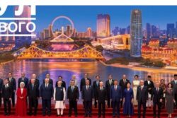 PM Modi Poses For Family Photo With World Leaders At SCO Summit In China