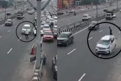 Speeding Car Hits Traffic Cop On Delhi-Meerut Expressway, Flings Him Into Air | Video