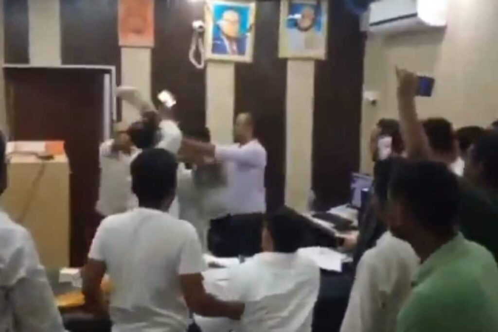 Dalit Engineer Beaten With Shoe By BJP Worker Inside His UP Office | Video