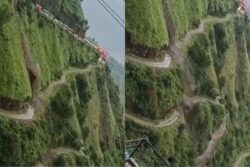 Terrifying Video Shows Bulldozer Falling 300 Metres Into Gorge In Shimla Amid Rain | Watch