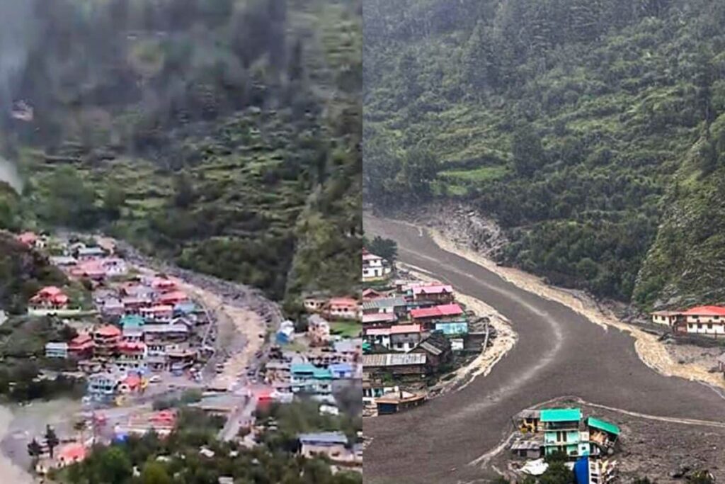 Homes, Hotels, Trees, Cars Swept Away: Before-After Images Show Flashflood Havoc In Uttarkashi