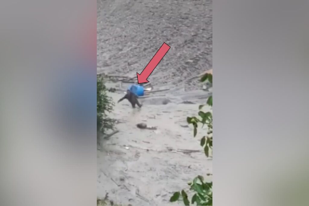 Uttarkashi Cloudburst: Man Crawls Out Of Landslide Debris | Watch