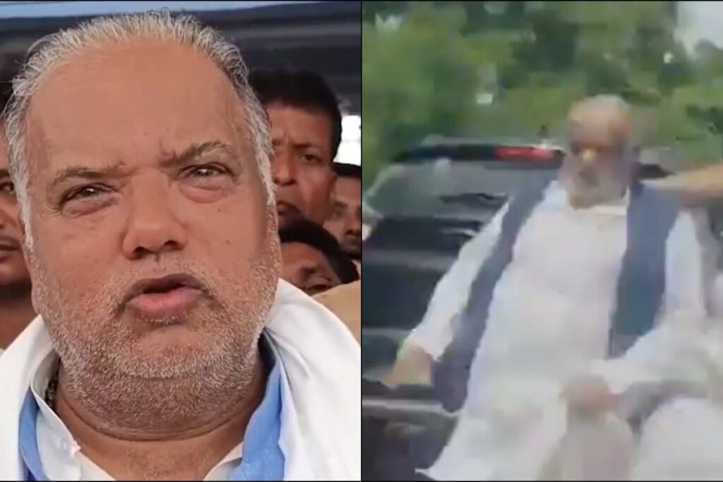 Bihar Minister Shrawan Kumar Chased By Angry Mob Over Road Tragedy Compensation | Video