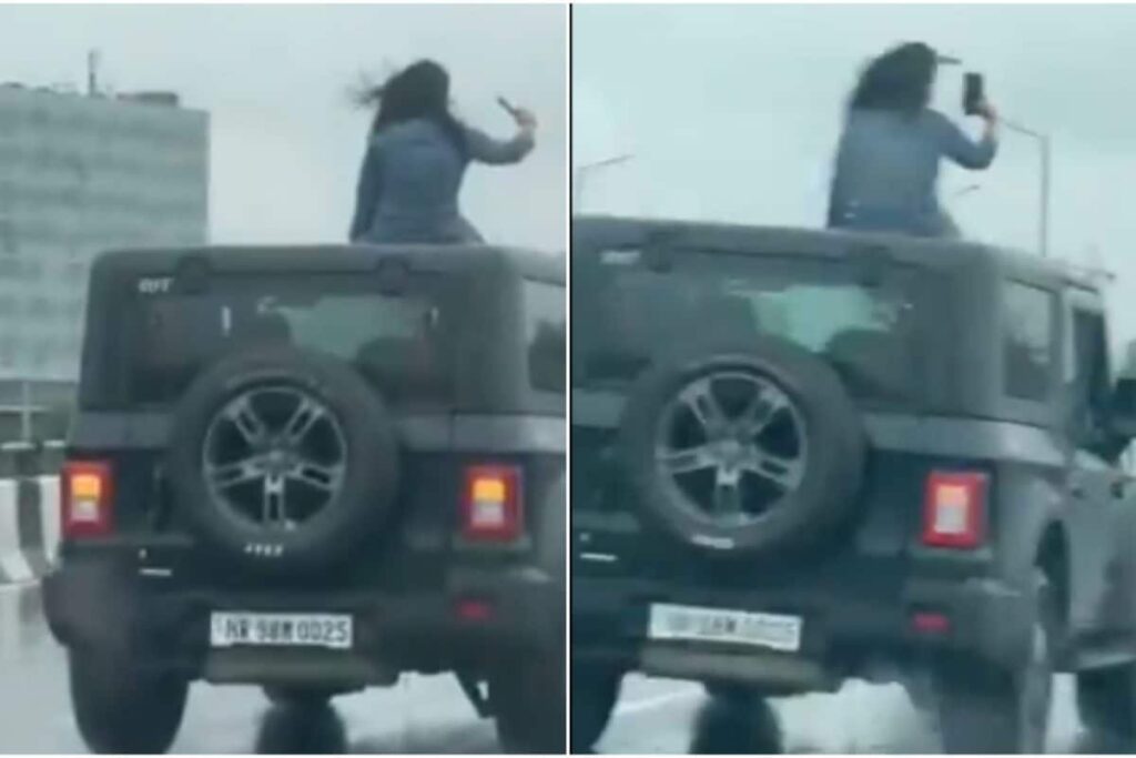 Gurugram Woman Sits On Top Of Moving Thar To Film Video, Cops Launch Probe