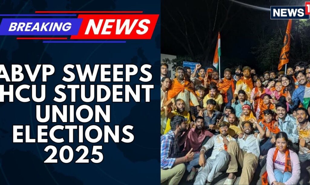 ABVP Panel Sweeps Hyderabad Central University Student Union Elections  | News18 Breaking News