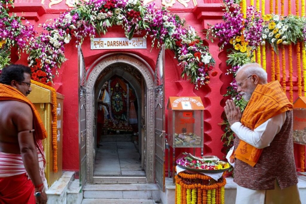 PM Modi Visits Mata Tripura Sundari Temple On First Day Of Navratri, Reviews Development Works