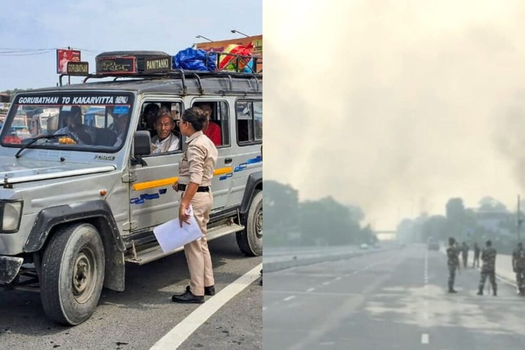 Thick Smoke Visible From Bridge Connecting India To Nepal Town Amid Protests, Security Tightened | Video