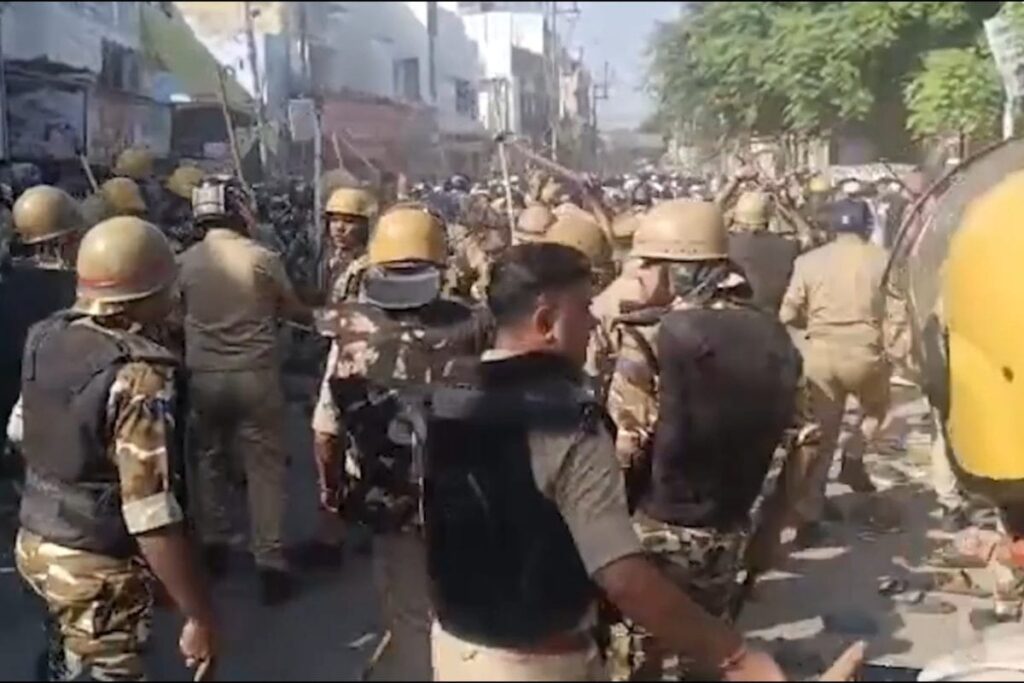 Police Baton Charge Protesters Carrying 'I Love Muhammad' Posters In UP's Bareilly