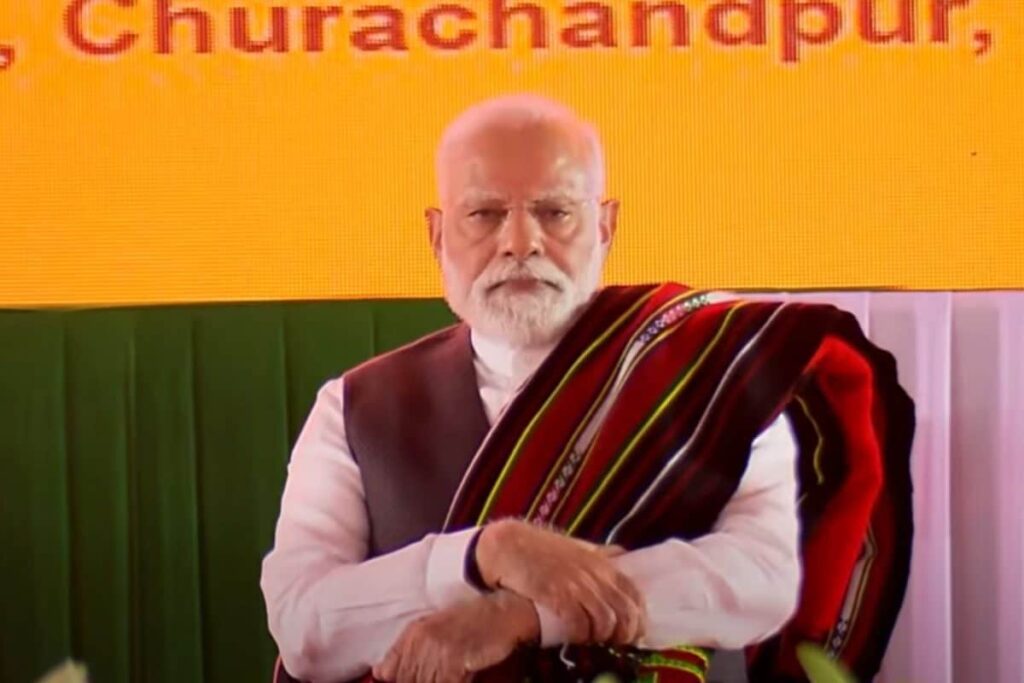 PM Modi Travels By Road To Manipur Rally After Rains Ground Helicopter