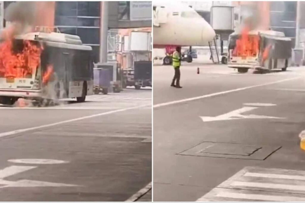 Air India SATS Bus Catches Fire At Delhi Airport's Terminal 3, No Passengers On Board