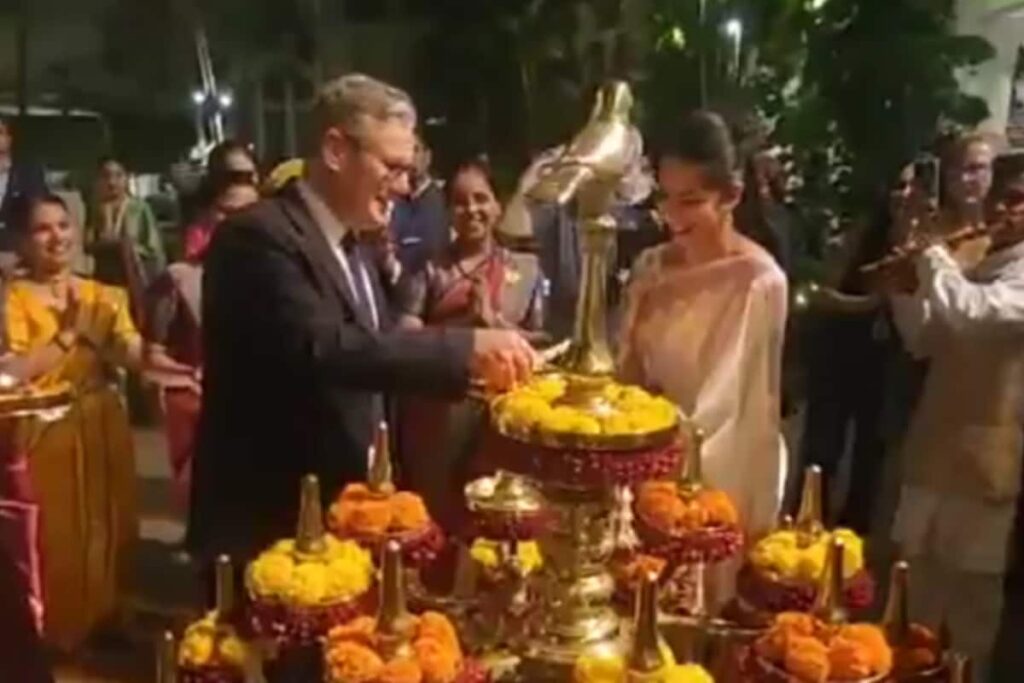 UK PM Keir Starmer Lights Diyas In Mumbai, Celebrates Cultural Ties With India | Watch
