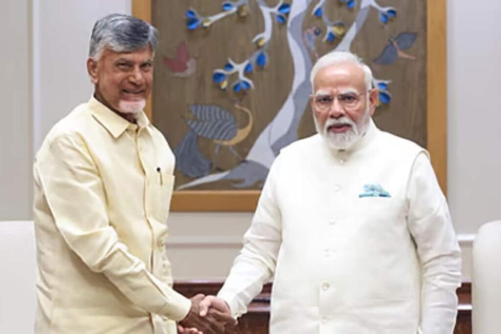 PM Modi Congratulates Chandrababu Naidu On Completing 15 Years As Andhra CM