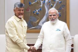 PM Modi Congratulates Chandrababu Naidu On Completing 15 Years As Andhra CM