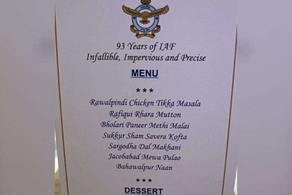 IAF Debunks Viral Dinner Menu Mocking Pakistan With Dishes Named After Their Airbases