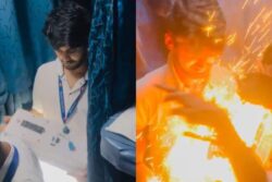 ‘Who Is Hiring Them?’: Padmavathi Express Passengers Panic As Wire Catches Fire Mid-Repair On Moving Train