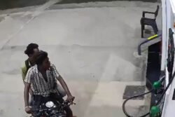 Kurnool Tragedy: Video Shows Biker Riding Recklessly Moments Before Crashing Into Andhra Bus