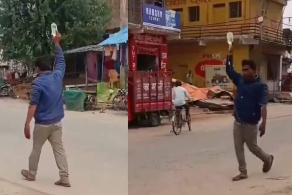 Patient Walks On Road With IV Drip In Arm In MP's Shivpuri, Video Goes Viral