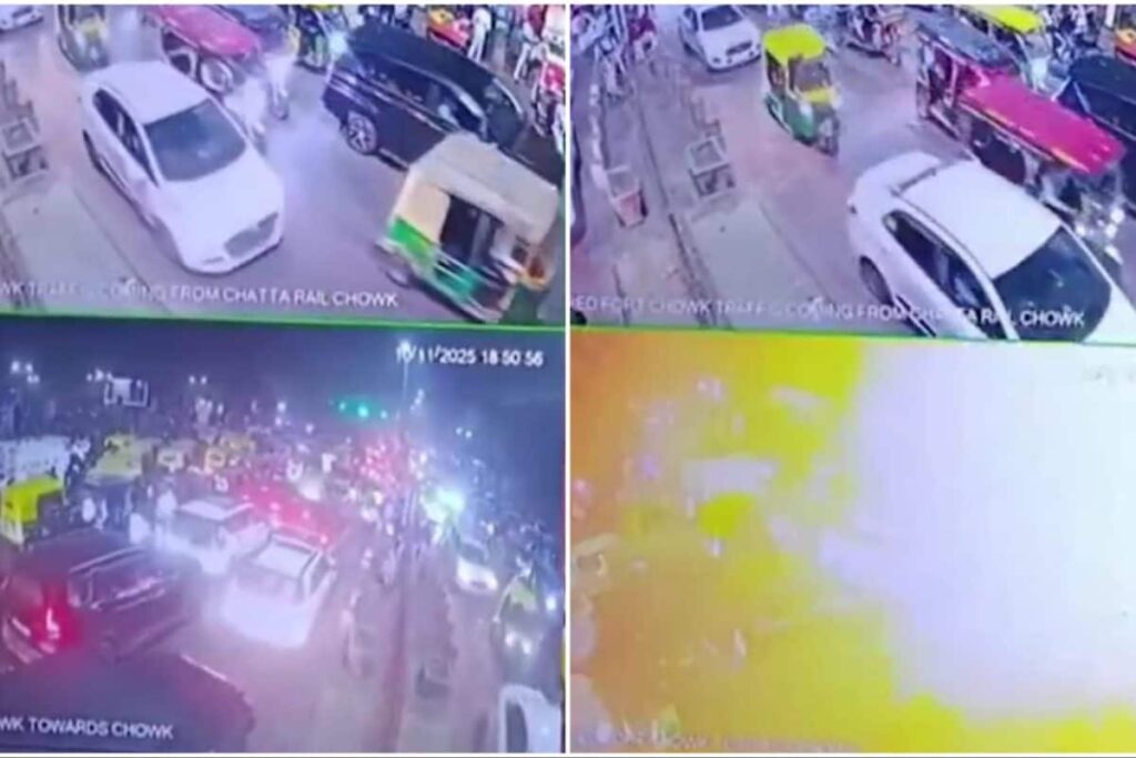 CCTV Video Captures Moment Of Deadly Blast In Slow-Moving Car Near Delhi’s Red Fort