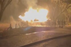 Oil Tanker Explodes After Head-On Collision With Steel Container In Telangana’s Mahabubnagar
