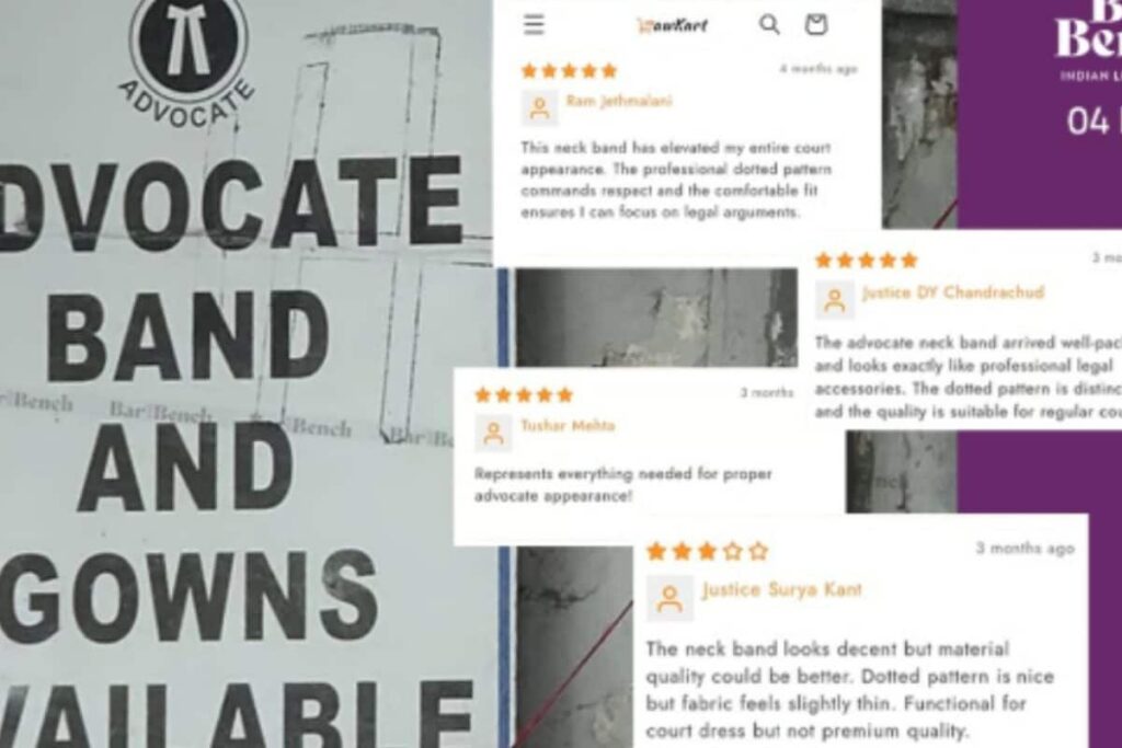 Website Sells Lawyer Neckbands With Fake Reviews From CJIs, Lawyers
