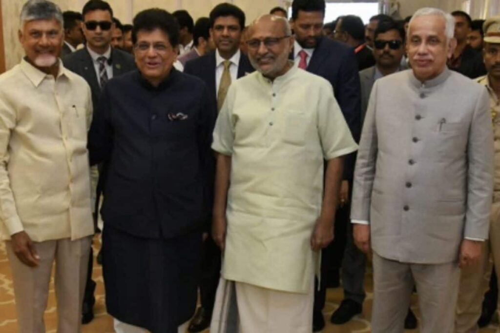 Chandrababu Naidu, Piyush Goyal Lay Foundation For Andhra's Drone City, Space City Projects