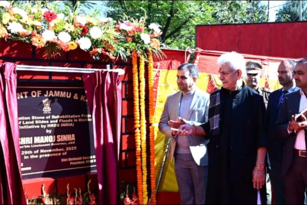 LG Sinha Inaugurates Construction Of New Homes For Families Affected By J&K Floods