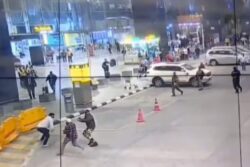 Knife In Hand, Man Charges At Cabbies At Bengaluru Airport; Caught After Chase | Video