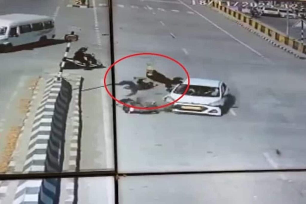 Caught On Cam: Bikers Thrown Into Air After Collision With Speeding Car In Uttarakhand