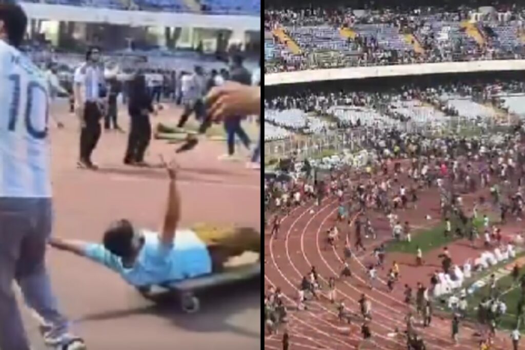 Videos Show Angry Fans Throwing Bottles, Vandalising Kolkata Stadium After Messi's Visit