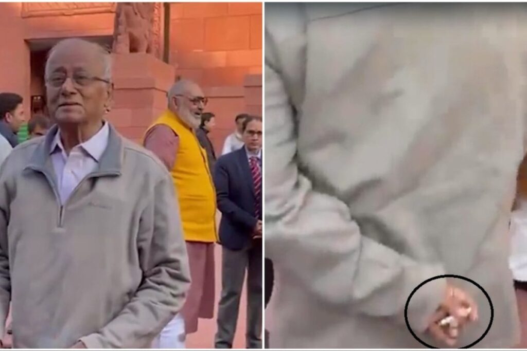 TMC's Saugata Roy Seen Smoking Cigarette On Parliament Premises. Then, An Exchange With Giriraj Singh