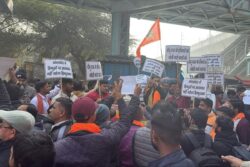 Massive Protests Outside Bangladesh High Commission In Delhi Over Lynching Of Hindu Man
