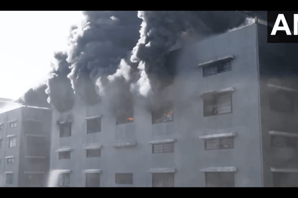 Major Fire Erupts At Raj Textile Market In Surat; No Casualties Reported