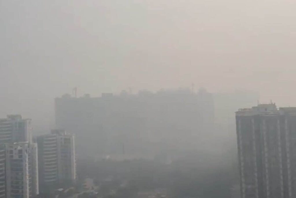 Videos Of Noida Skyscrapers Vanishing In Thick Smog Go Viral As City Chokes Under ‘Severe’ AQI