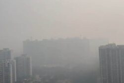 Videos Of Noida Skyscrapers Vanishing In Thick Smog Go Viral As City Chokes Under ‘Severe’ AQI