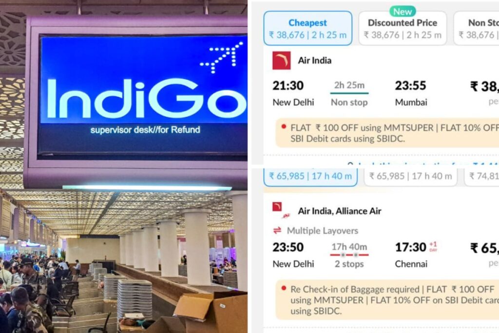 After IndiGo Meltdown, Airfares Explode: Delhi-Chennai Rs 65,985, Delhi-Mumbai Rs 38,676