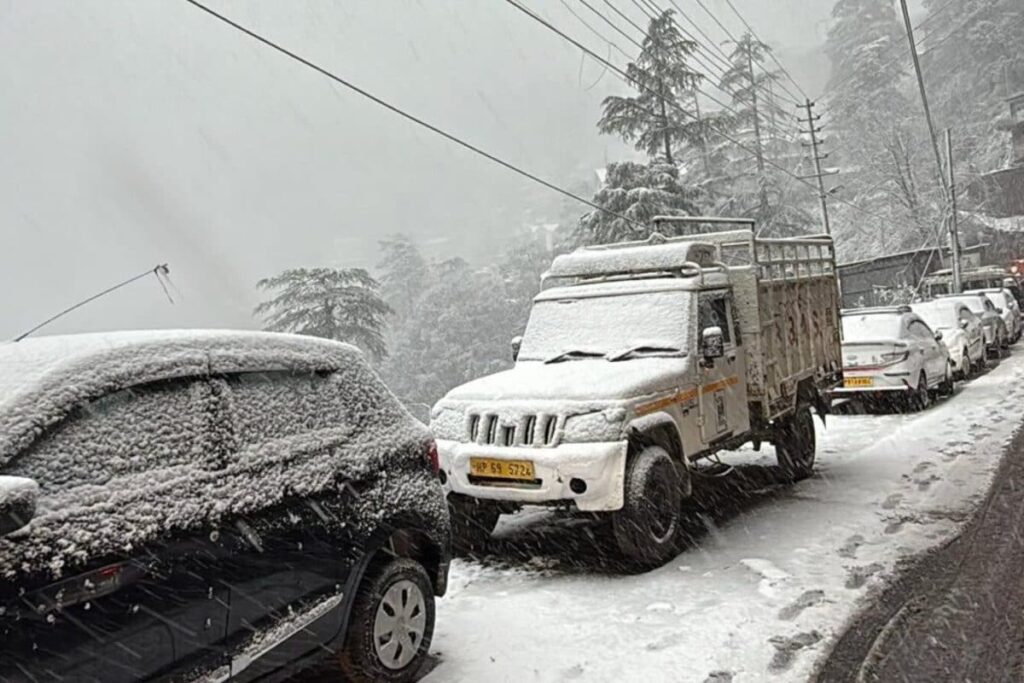 Traffic Snarls, Cars Skid On Ice: Tourist Rush Chokes Snowy Hills From Manali To Mussoorie | Videos