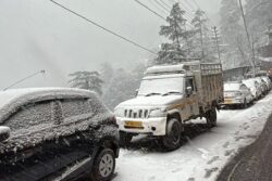 Traffic Snarls, Cars Skid On Ice: Tourist Rush Chokes Snowy Hills From Manali To Mussoorie | Videos