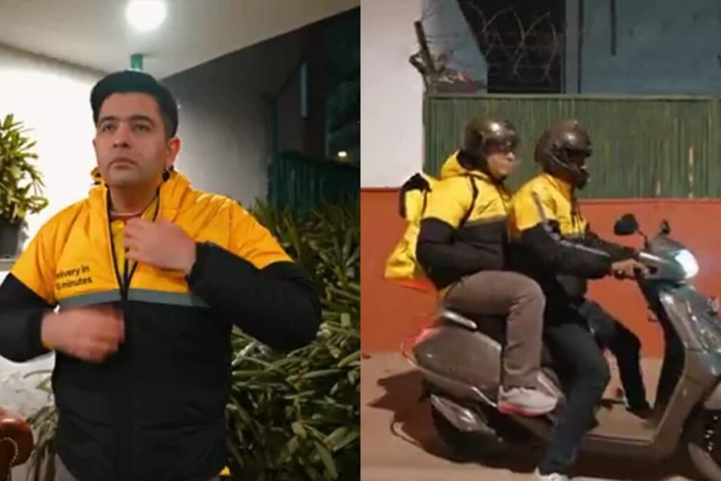 ‘Away From Boardrooms…’: AAP MP Raghav Chadha Turns Blinkit Delivery Agent For A Day | Video