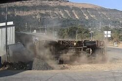 Truck Loses Control While Trying To Dodge Motorcyclist In Nashik, Rams Into Shop