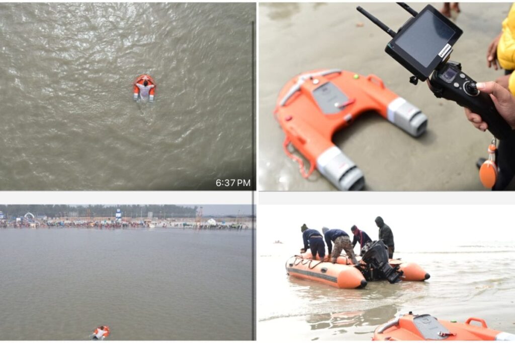 Remote-Controlled Lifebuoy Water Drone Deployed At Gangasagar Mela For Enhanced Safety